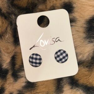 Plaid stud earrings